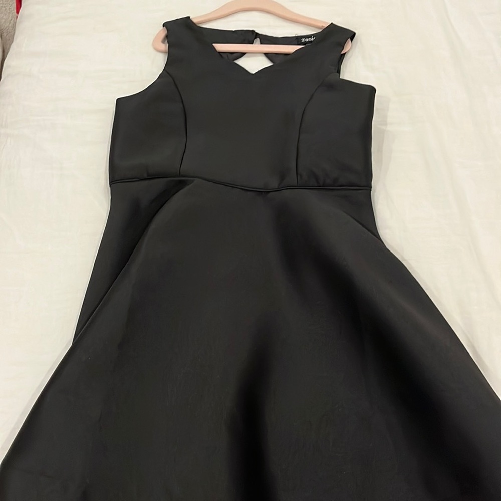 Black leather dress